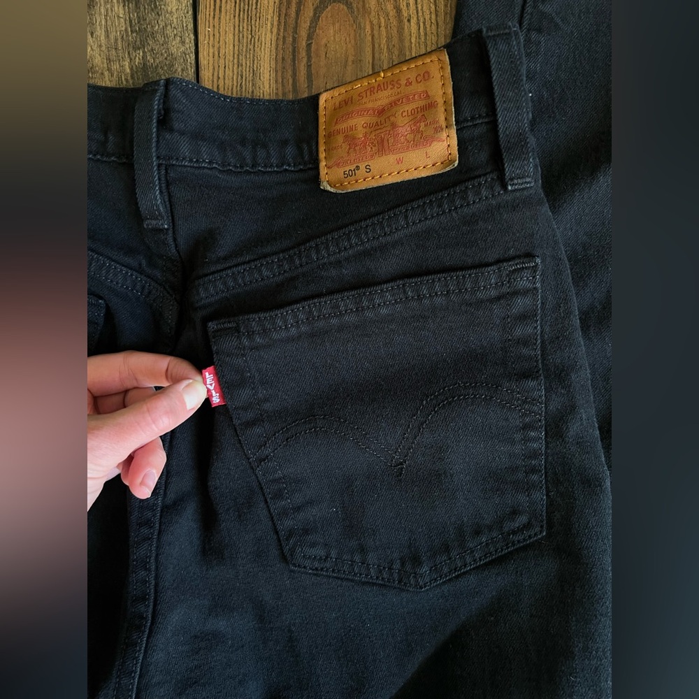LEVI’S • 501 Original stretch skinny women’s jeans Black Heart high rise red tab - Picture 7 of 15
